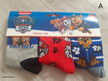 Chlapecké ponožky paw patrol 3 pack